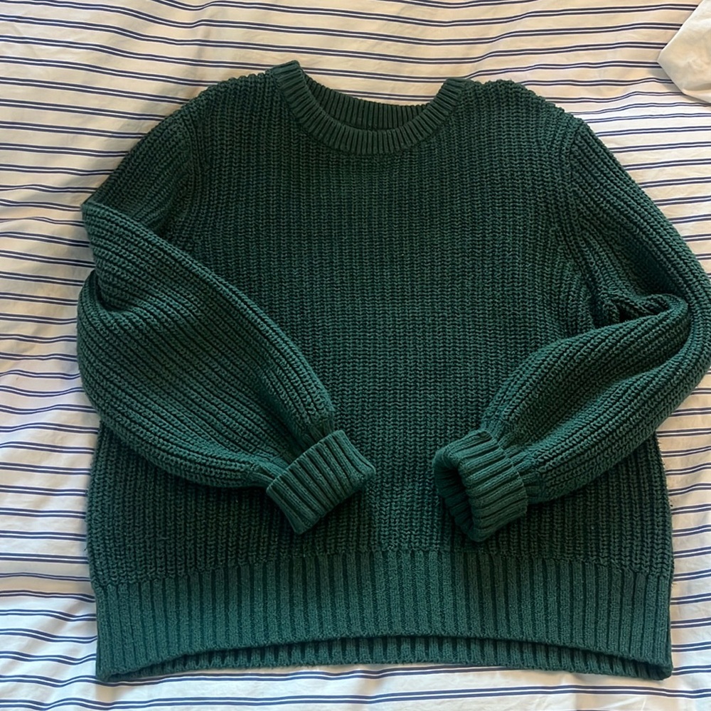 Jcrew green fisherman knit